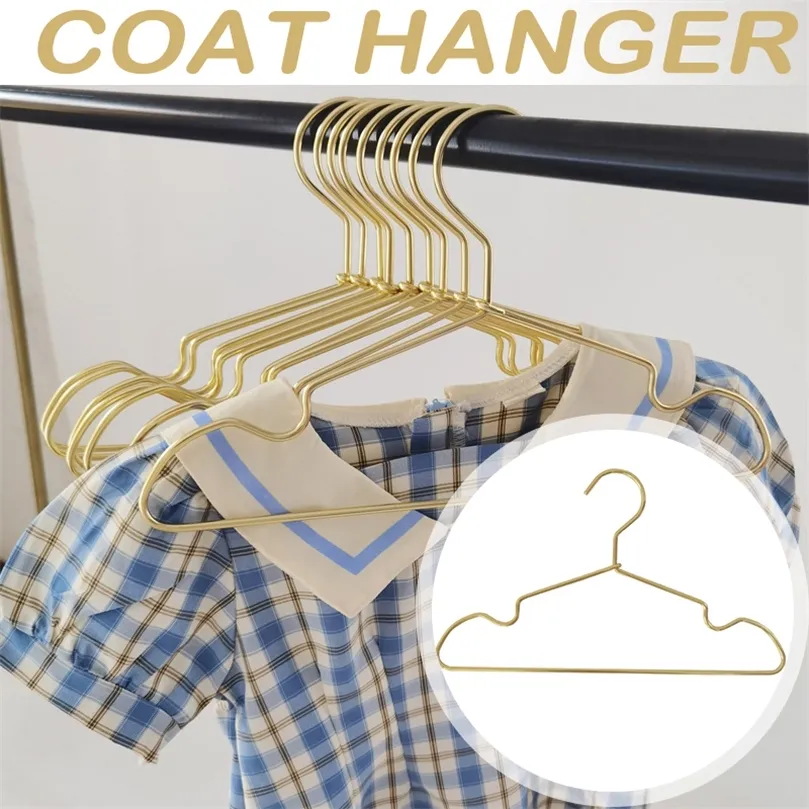 10 stks Kinderkleding Hangers Anti Slip Aluminiumlegering Hangers Garderobe Ruimtebesparende Hanger Baby Jas Rok Jurk Droogrek 220408