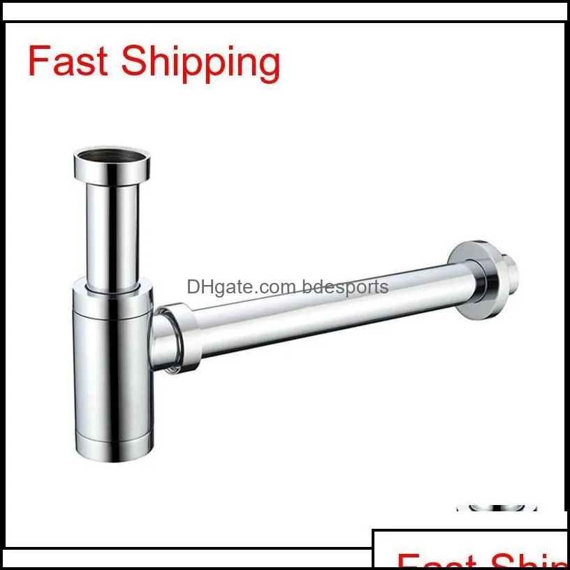 High Quality Brass Body Basin Wast Drain Wall Connection Plumbing P-traps Wash Pipe Bathroom Sink Trap Black/br jllhDh bdefight