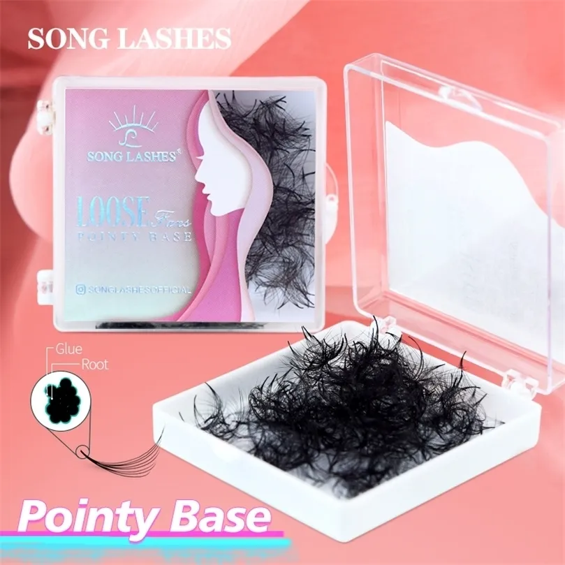 Song Lashes Pointy Base Premade Fans Lose Medium STEM Sharp Thin Promade Volume Eyelash Extensions 220601