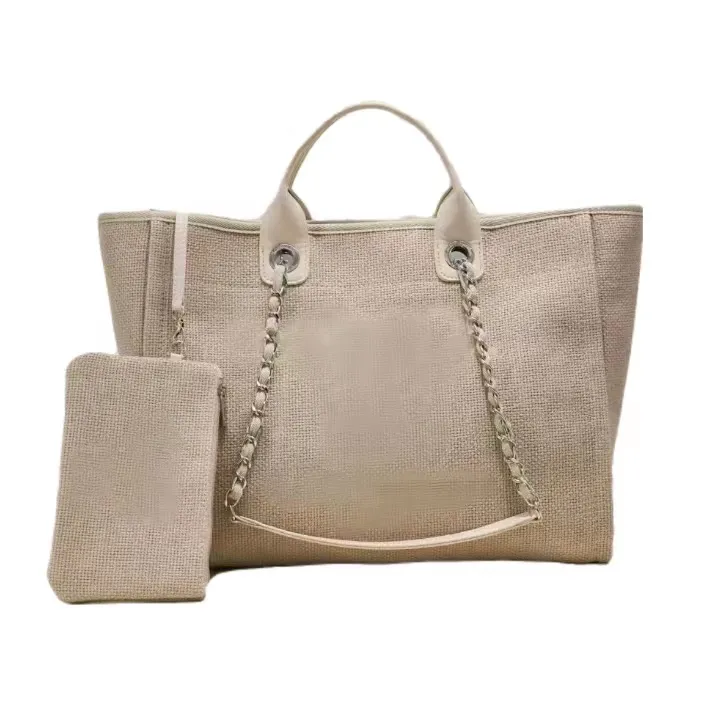 Grand Sac À Main En Toile D'été Fourre Tout De Plage Pour Femmes