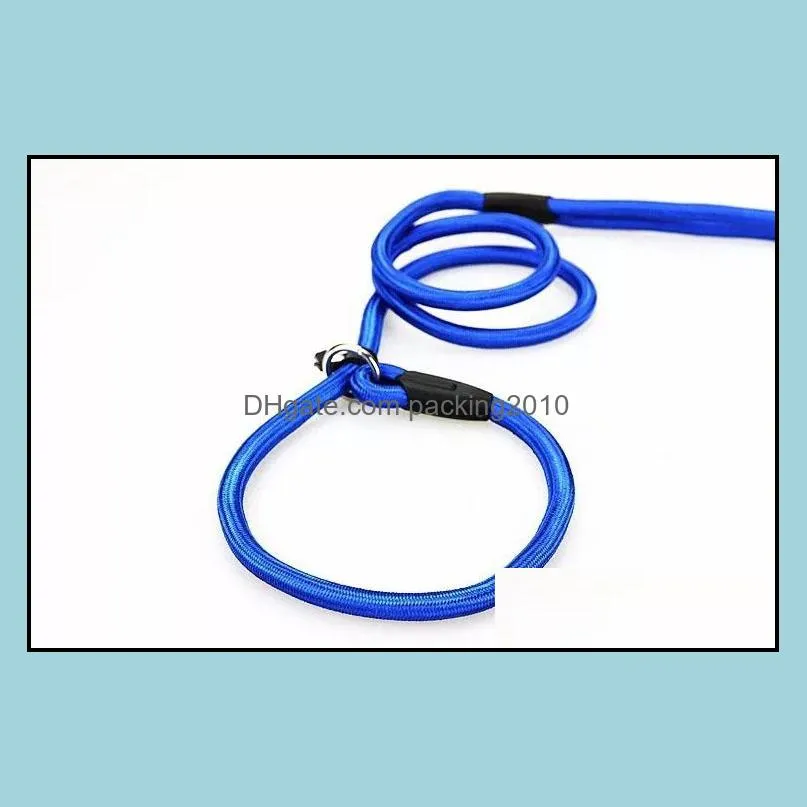 Pet Dog Nylon Rope Training Leash Slip Lead Strap Adjustable Traction Collar Pet Animals Rope Supplies Accessories 0.6*130cm HH7-1173