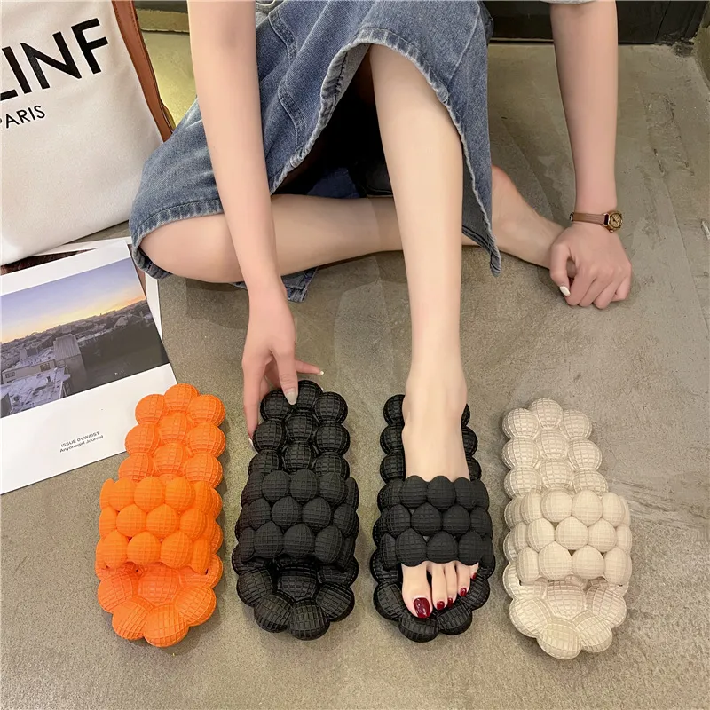 Hot Summer Bubble Slippers Home Shoes Men Women Soft Non-slip Indoor Massage Bottom Sandals DIY