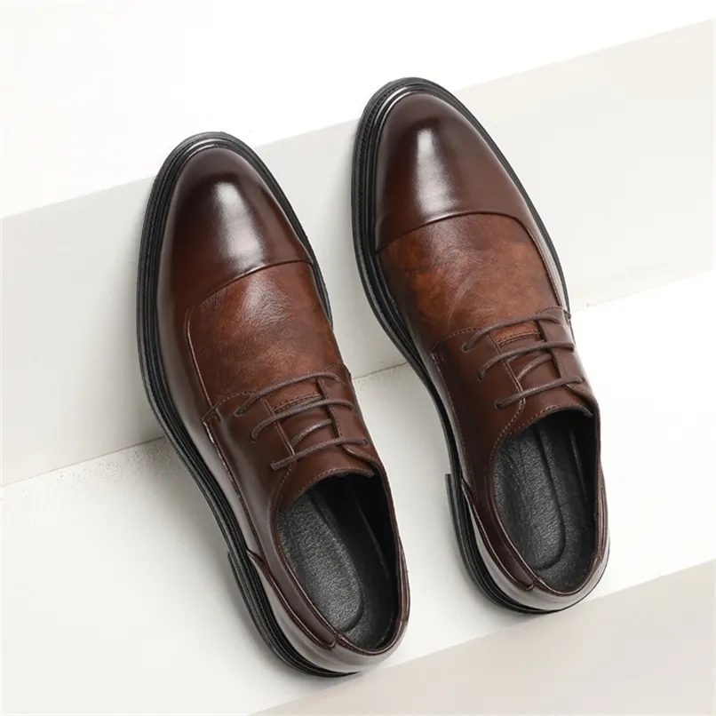 Oxford Mens Dress Shoes Formal Business Lace-up Full Grain Leather Minimalist Shoes for Men men dress shoes 220727