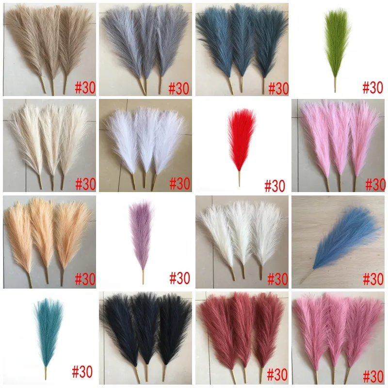 Wedding Decorative Flowers Pampas Grass Large Size Fluffy For Home Christmas Decor Natural Plants Dried Flower 43-45cm 5693 Q2