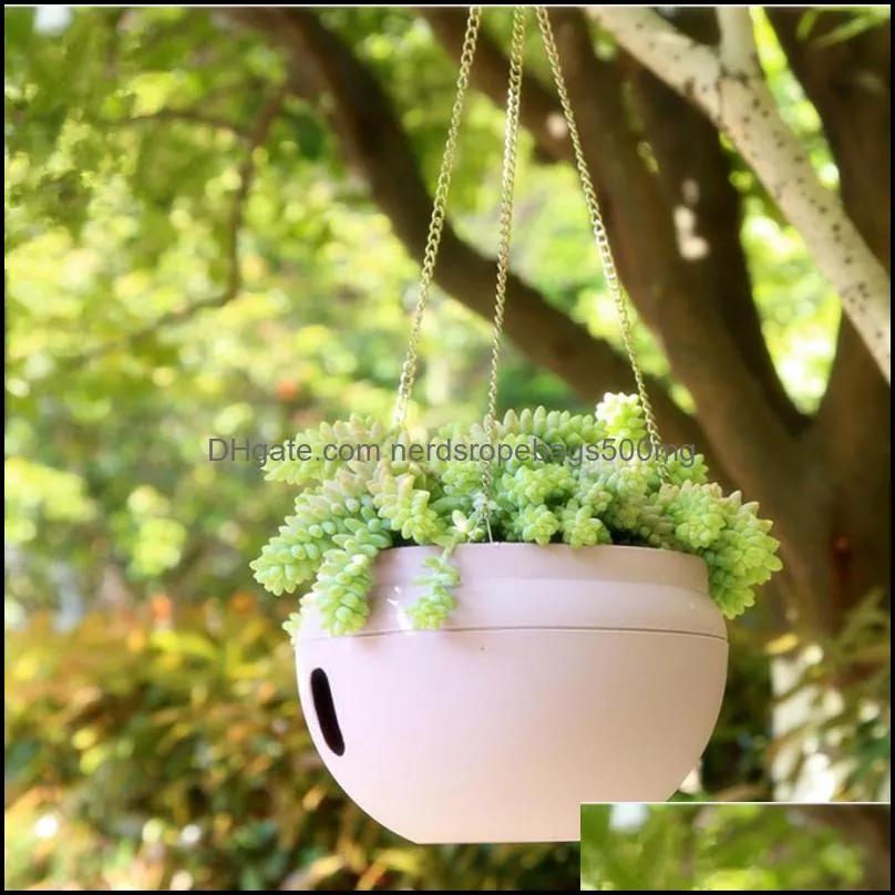 Plastic Originality Hanging Baskets Pots Self Watering Flower Pot Garden Plant Planter Flowerpot Match Chain Balcony Decoration 709 V2