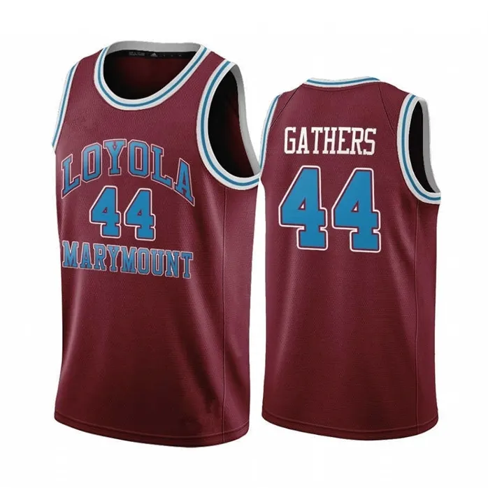 SJZL98 Högkvalitativa Mäns LMU Loyola Marymount Lions University Hank Gathers 44 Retro Classic Basketball Jersey College Throwback Stitched