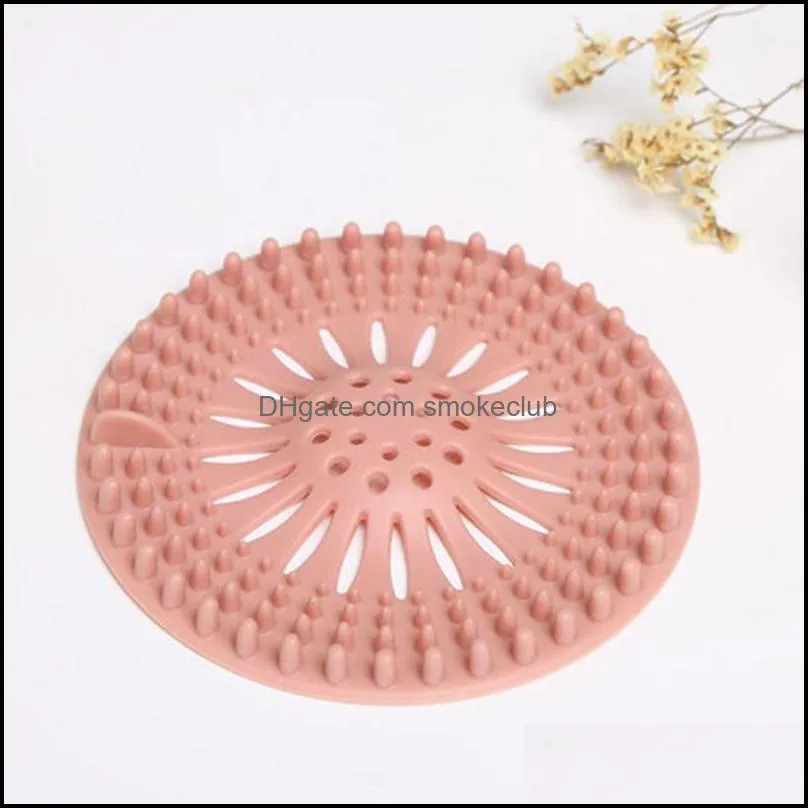 Silicone Kitchen Sink Filter Organizers Bathroom Drain Hair Filter Household Cleaning Tool 4 Colors DWA11392