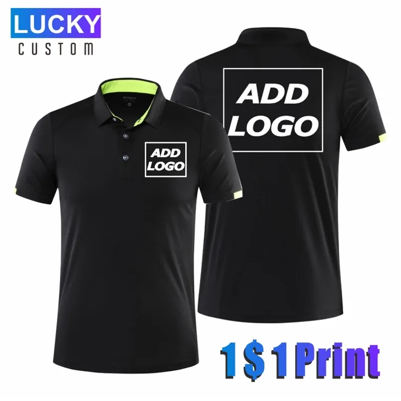 QuickDrying Sports Polo Shirt Custom Design Company Brand Print Embroidery Bringable Lapel Shorteleve Classic 4XL 220608