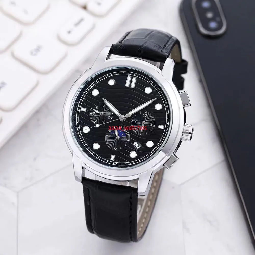 2022 haut de gamme marque de luxe automatique mécanique montre pour hommes loisirs sport calendrier affaires bracelet en cuir montres