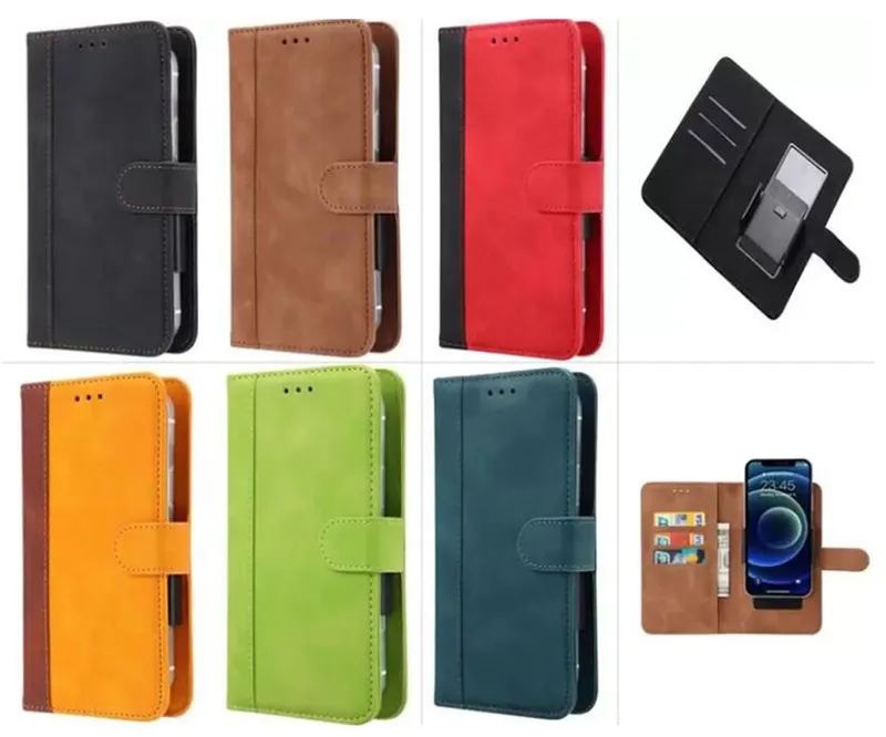 Custodie per portafoglio in pelle universale per iPhone 13 pro max 12 11 Samsung S21 S22 Custodia per telefono Xiaomi Huawei da 4,0 a 7,0 pollici Slot per schede Flip Stand Cover