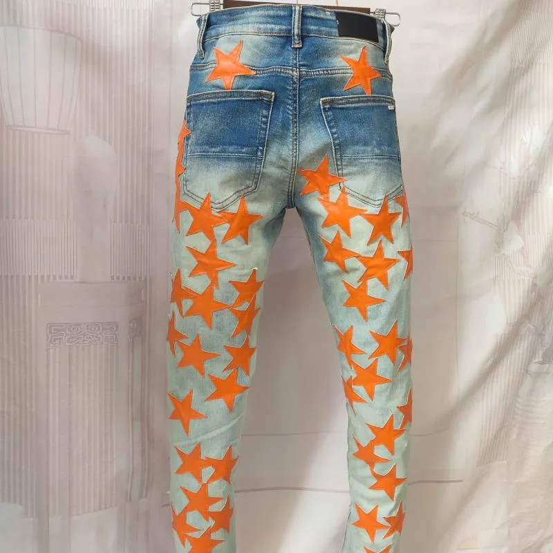 Jeans homme on sale orange