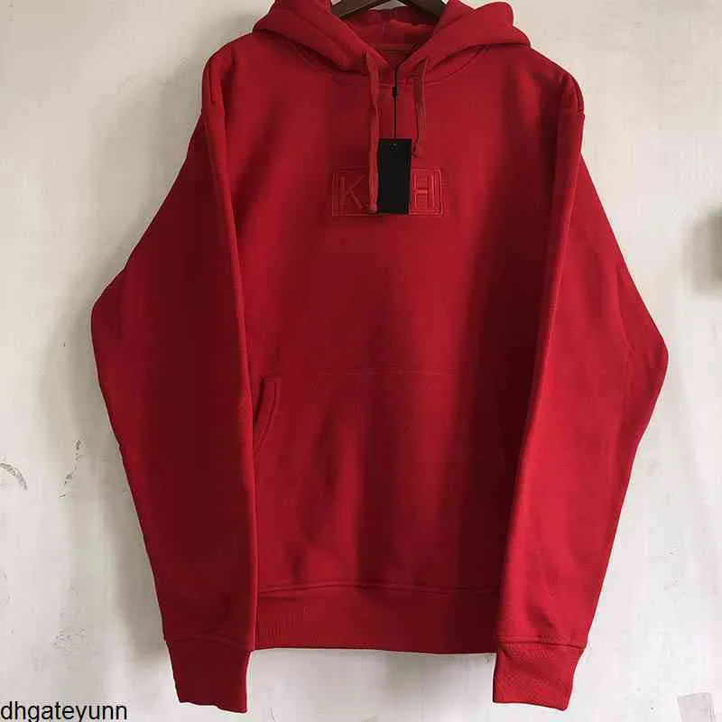 Kleidung Hoodies Real Picture Kith Hoodie Pullover Mode Baumwolle Hight Qualität Sweatshirts Schwarz Rot Rosa Stickerei Hoodies4jge