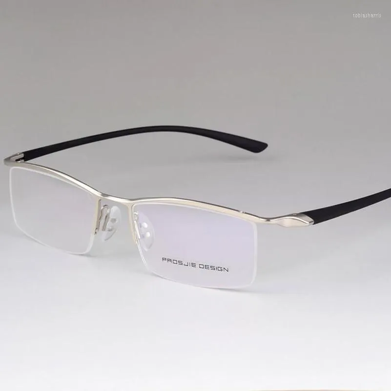 Titanlegering hlaf rimless glasögonramar myopia rx kapabla glasögon glasögon mode solglasögon