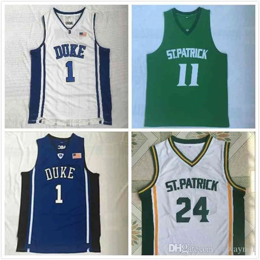 Nikivip 24 11 Kyrie Irving High School St Patrick Duck Jerseys Mężczyźni dla fanów sportu oddychające koszulki do koszykówki Irving Team Kolor White Sale