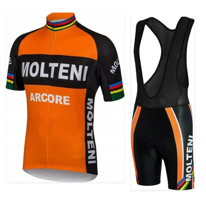 Molteni Team 2024 Conjunto de Jersey de ciclismo, ropa de bicicleta de manga corta, ropa deportiva corta de estilo veraniego para bicicleta de montaña D1