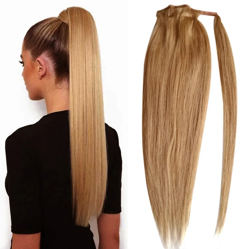 Human Hair Ponytail Extensions: Honey Blonde Straight... From ...