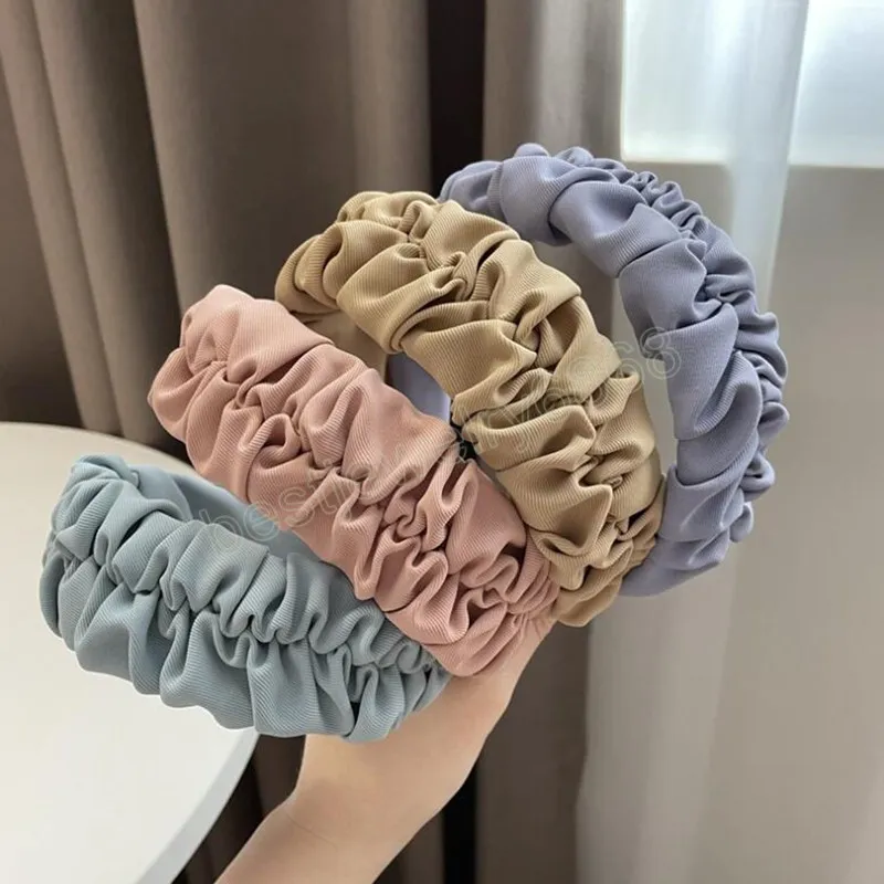 Женщины повязка на голову мода плиссированная волоса