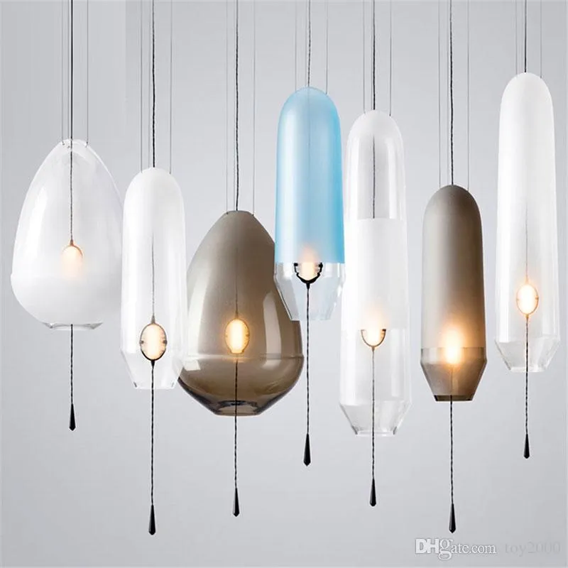 Lampes américaines Pendentif Intérieur Verre Fer Cerceau Boule Bar Café Lampe Suspendue Restaurant Chambre Décor Luminaires Lampes Dkuqu