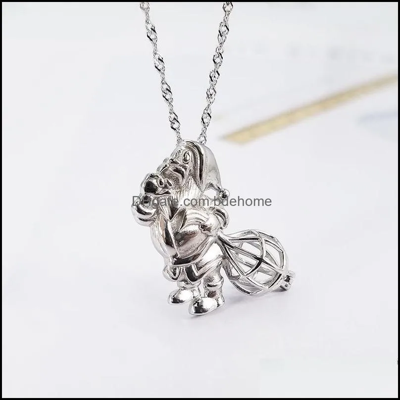 European and American bead cage Pendant DIY accessories S925 pure silver Santa Claus necklace box magic buckle jewelry