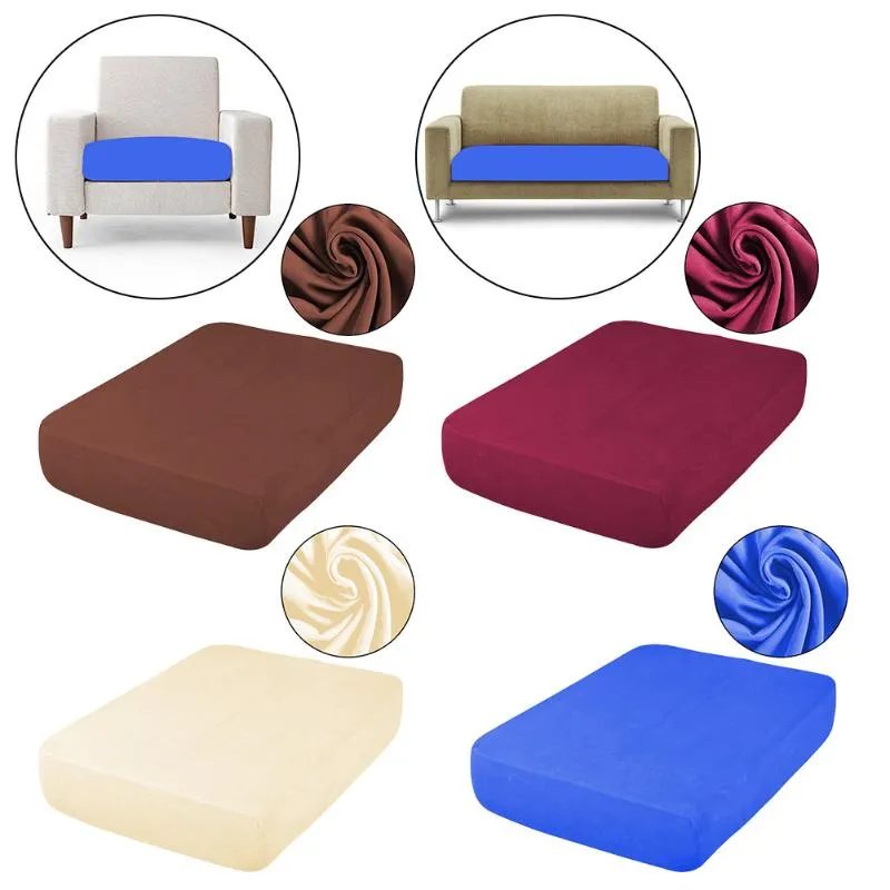 As coberturas de cadeira de cadeira cobertura cobertura de sofá elástica de almofada elástica de blindagem lisa de tecido de seda gelo de quatro lados de quatro lados