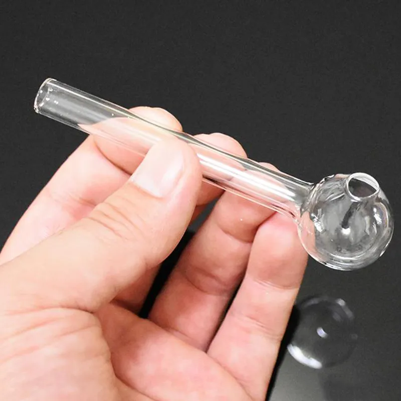 Cachimbo de vidro transparente Queima de unhas de óleo Cachimbos enormes Óculos Queimador de óleo Espesso Transparente Grandes tubos para fumar WH0579