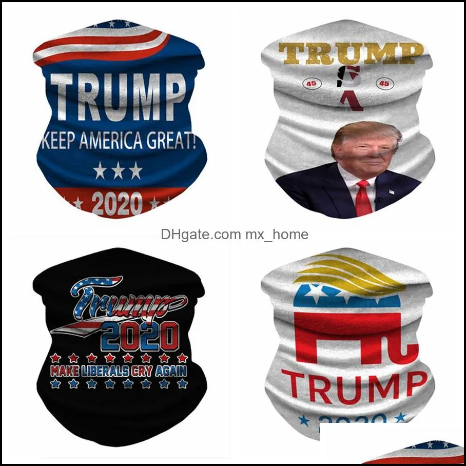 Trump Face Mask Washable American Election Printing Dustproof Masks Outdoor Cycling Neck Magic Cycling Scarf Designer Party Mask