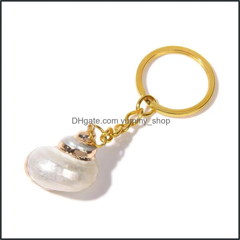 bohemia shell keychain for women handbag hangle car key holder conch keyring jewelry accessories beach souvenir gift