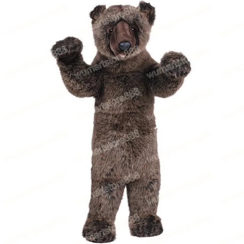 Disfraz de mascota de osos grizzly de Halloween Tema de dibujos animados Personaje Carnaval Festival Disfraces Adultos Tamaño Fiesta de cumpleaños de Navidad Traje al aire libre