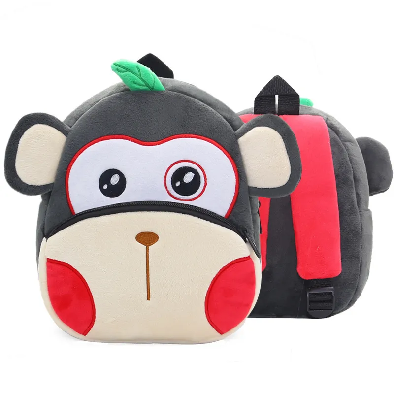 Singe modèle en peluche enfants sacs à dos maternelle cartable 3D dessin animé étudiants sac à dos enfants sacs d'école pour filles garçons 220725