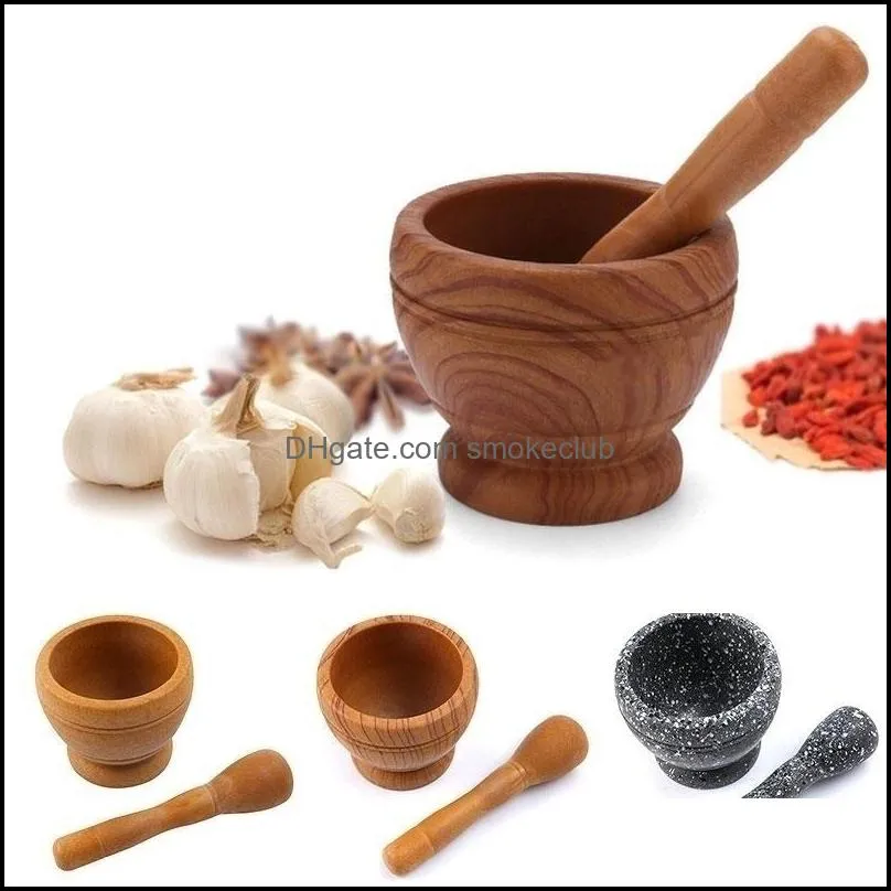 Resin Mortar Pestle Set Garlic Herb Spice Mixing Grinding Crusher Bowl Restaurant Kitchen Tools 220221