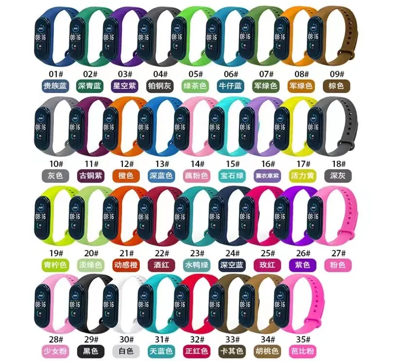 För Xiaomi Mi-bandband 7 6 5 4 3 Smartwatch Bands and Cases Anti-Lost Justerable Wristband Replacement