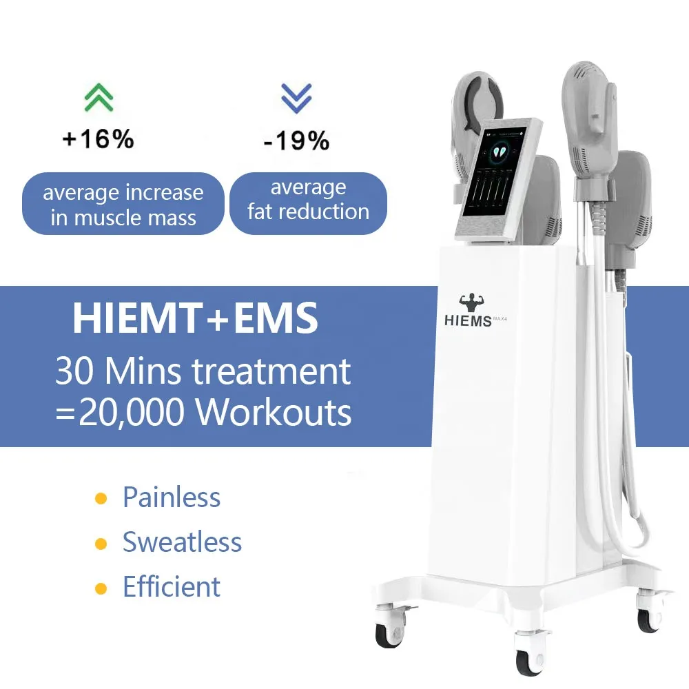 EMS vertical 4/5 Handle massagem Máquina de emagrecimento Remover de celulite Remoção de gordura Estimulação do músculo elétrico Hiemt Dispositivo de escultura