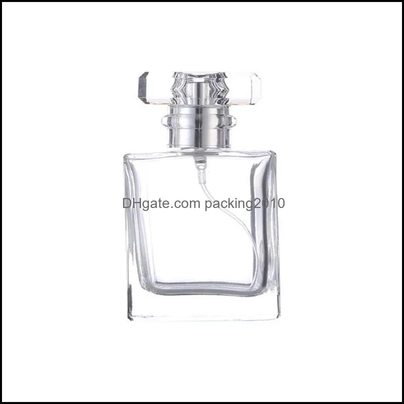 30ML Clear Black Portable Glass Perfume Spray Bottles Empty Cosmetic Containers With Atomizer For Traveler