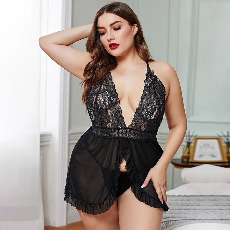 Sexy Lingerie Shiying Large Sex Plus Size Wrap Dress Fat Sister