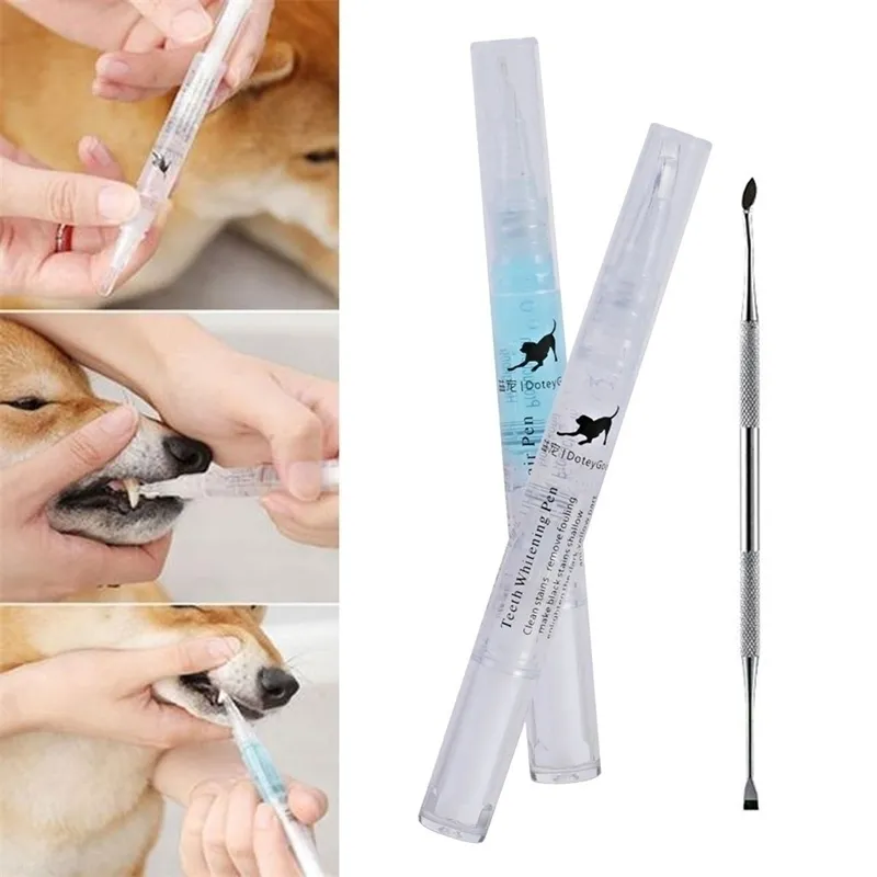 Husdjurständer Rengöring Kit Dog Cat Tartar Dental Stone Pen 5ml Hushållens tillbehör Ankomsterna som säljer Y200330