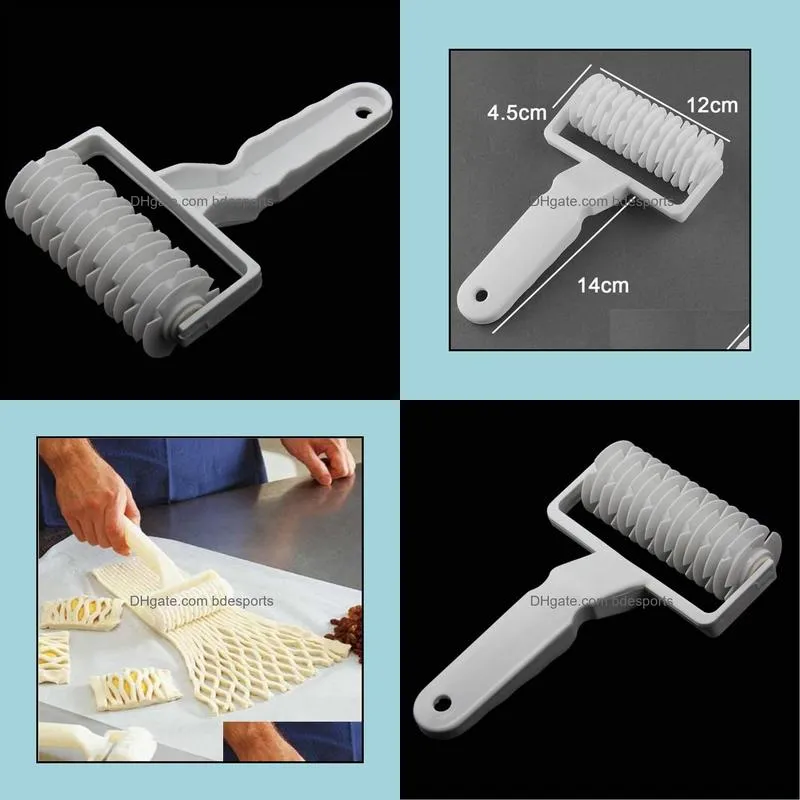Small Size Baking Tool Cookie Pie Pizza Bread Pastry Lattice Roller Cutter Plastic Confectionery Tools