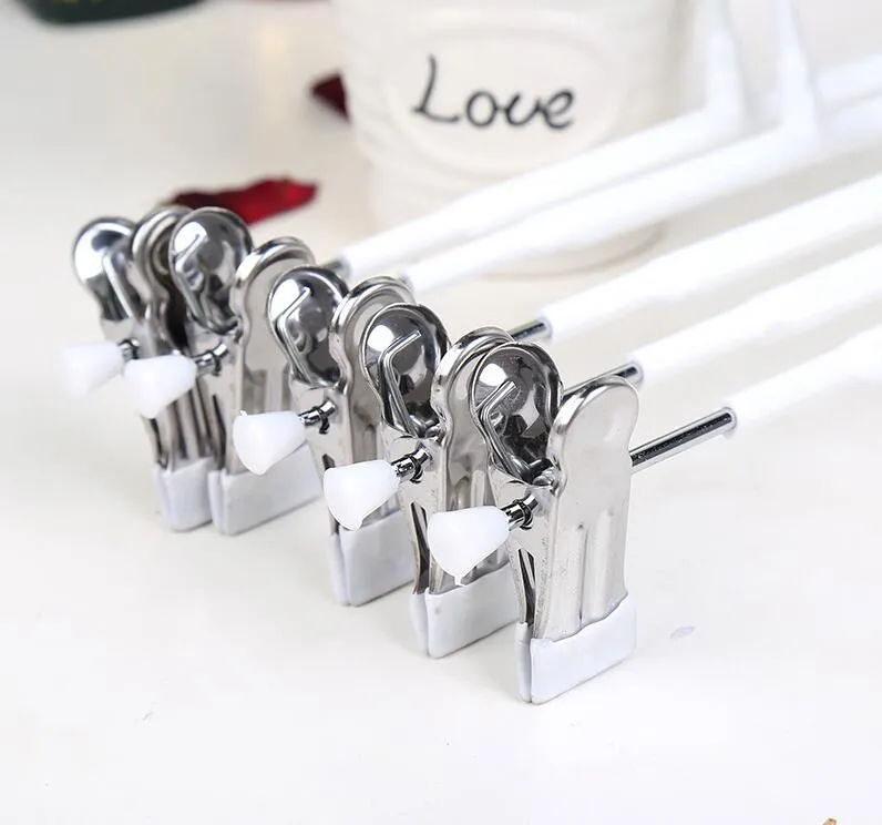 Durable Thick Strong White Black Plastic Coated Metal Hanger with Clips for Pants Skirt Trouser Rack