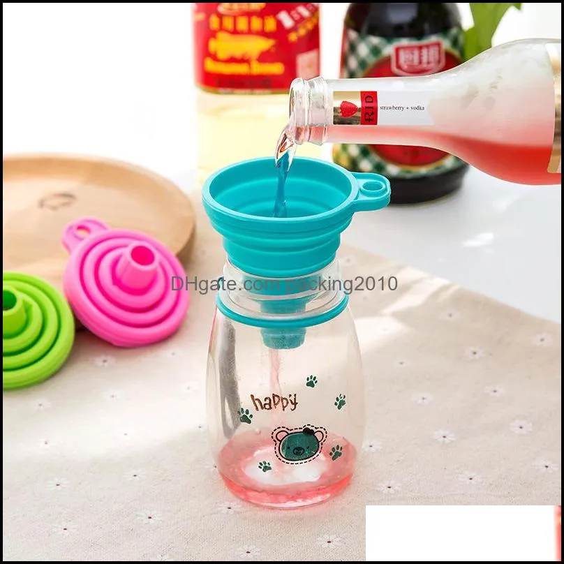 strainers portable silicone folding funnels mini oil dispensing hopper multifunctional food funnel kitchen cooking tools supplies