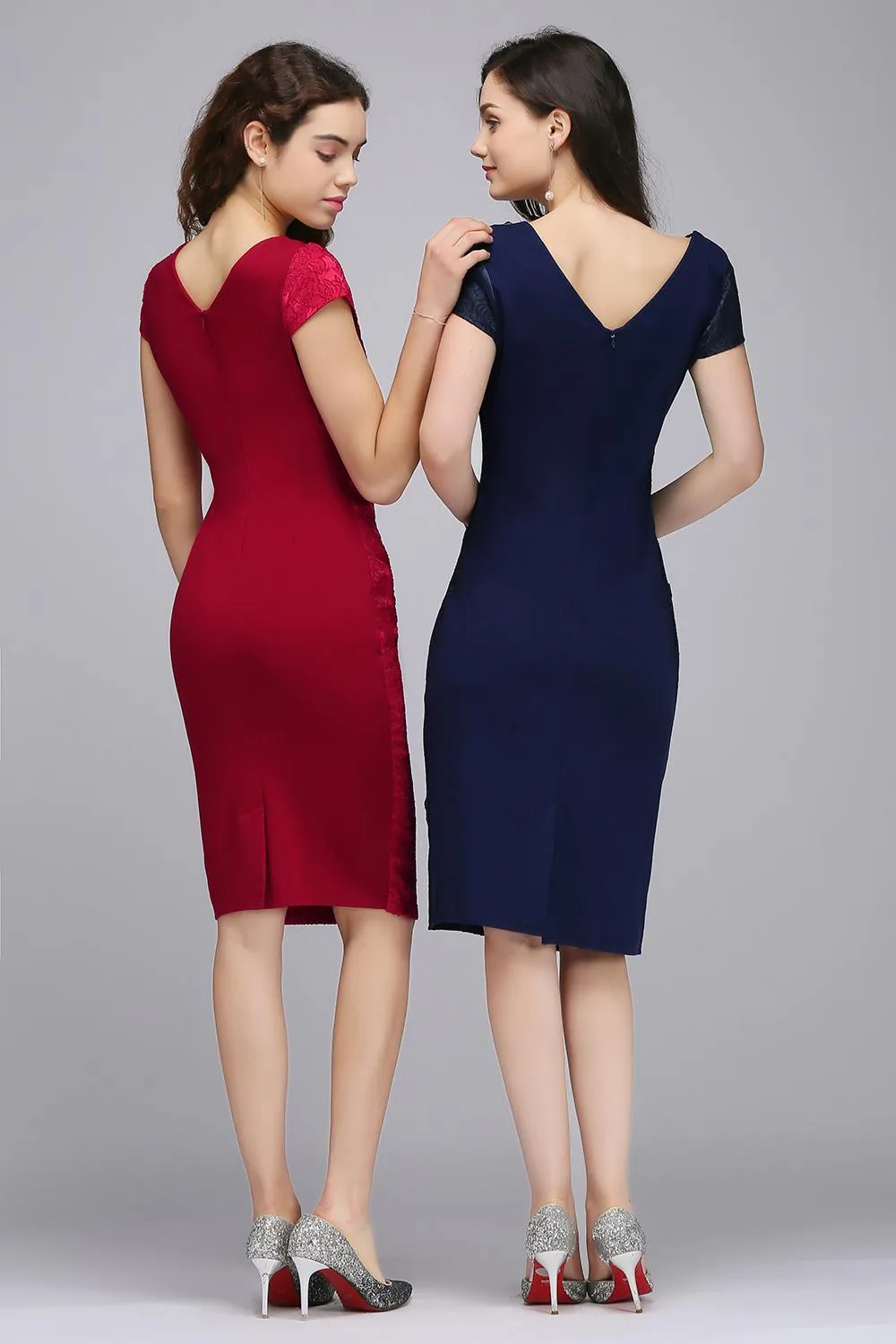 Elegant Sheath Vintage Dress 50s 60s Retro for Women Navy Red Floral Neck Bandage Midi Party Dresses FS1091 FS0009 FS0018 FS1393