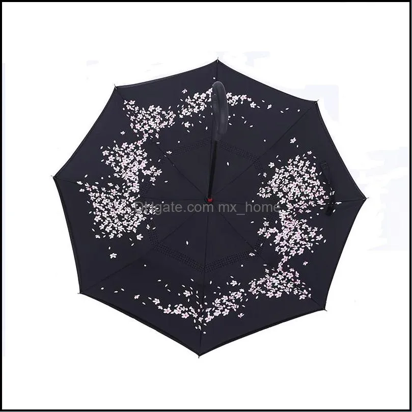 16 design c-hand windproof reverse double layer inverted umbrella inside out self stand windproof umbrella dh0145