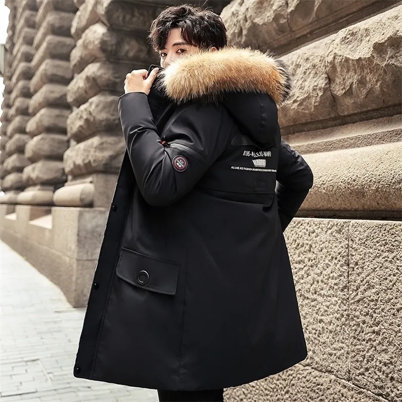 New Winter Long jackets Men Coats 8XL Casual Warm Thick Fur Collar Jacket Parkas Men New Luxury Outwear Waterproof Parka Coat T200117