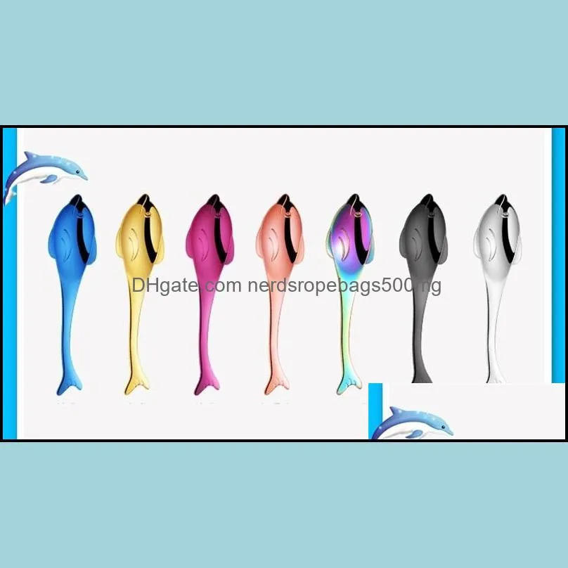Magic Color Coffee Mixing Spoons Tablewarepuffer Fishes Seahorse Whales Dolphins Spoon Stainless Steel Marine Animal Dinnerware 4 5xc2