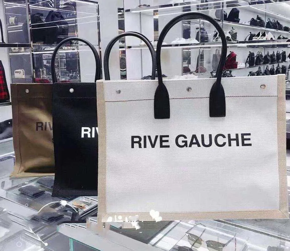 trend Borsa da donna Rive Gauche Tote shopping bag borse top lino Grandi borse da spiaggia Designer da viaggio Crossbody Borsa a tracolla Portafoglio