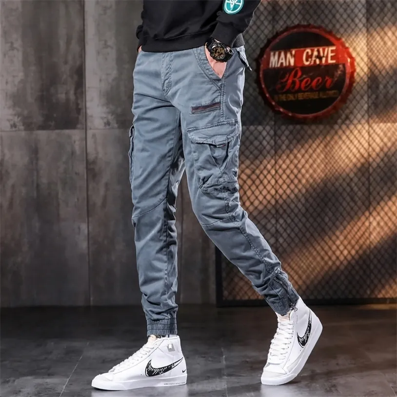 Fashion Tactical Cargo Pants Men Sport Joggers Casual Streetwear Hip Hop Slim Fit Trousers 220325