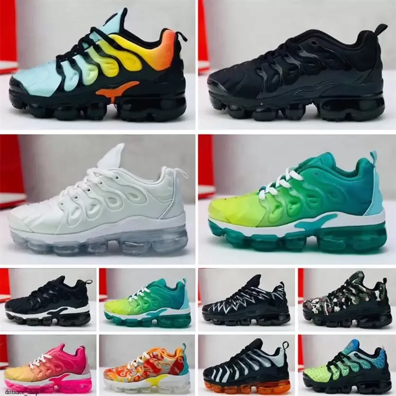 2023 HOT TN Plus Buty dla dzieci Boys Buty do biegania Żółte morze czarny biały czerwony napięcie Purple USA Lemon Lime Bumblebee Be True Treakers Sneaker 24-35