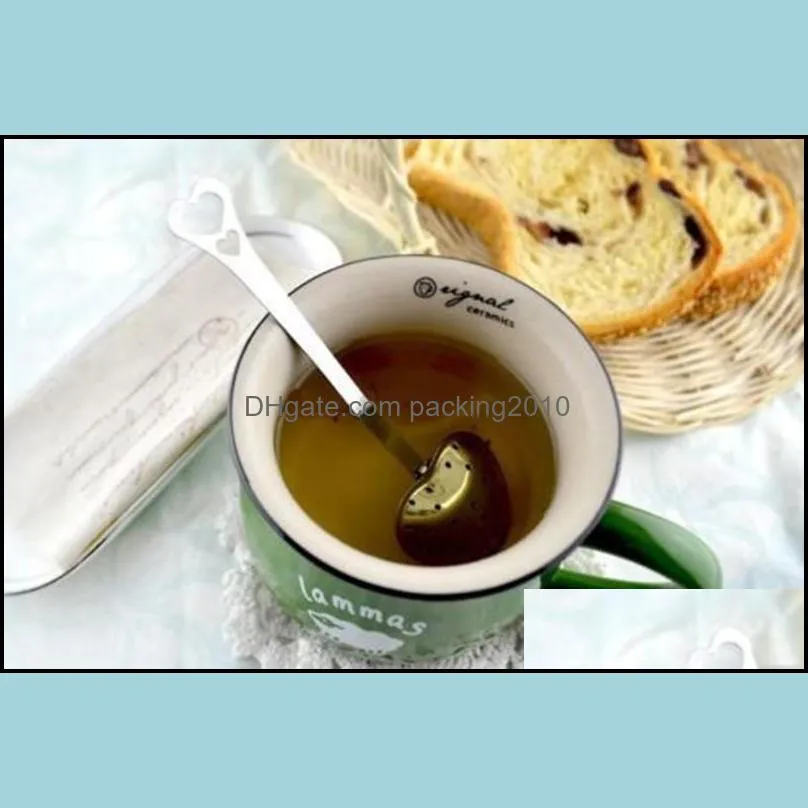 Heart shaped tea infuser Stainless Steel Teas Infuser Spoon Tea Strainer Steeper Classic Handle Shower Cute Tea Filter