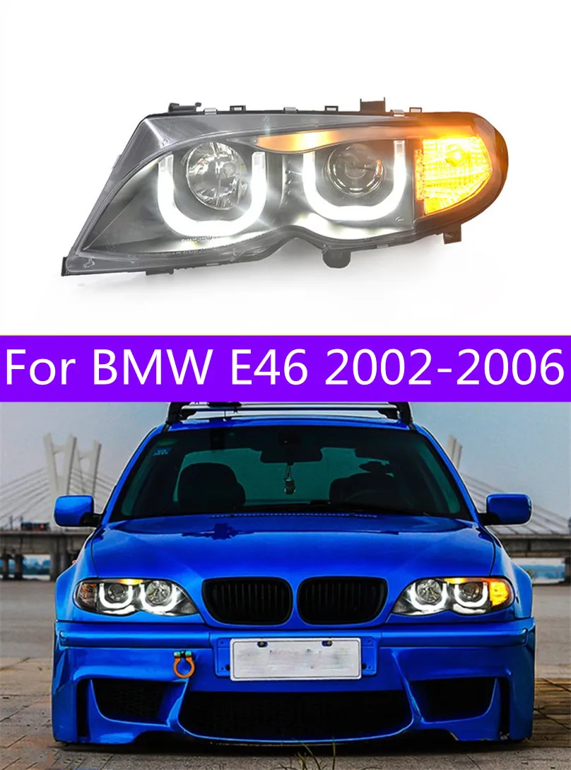 Auto-tillbehör LED-strålkastare för BMW E46 HEAD LAMP 2002-2006 320I 318I 323 CAR LED FRONT LIGHT DRL FOG TILLS SIGNAL LIGHTS