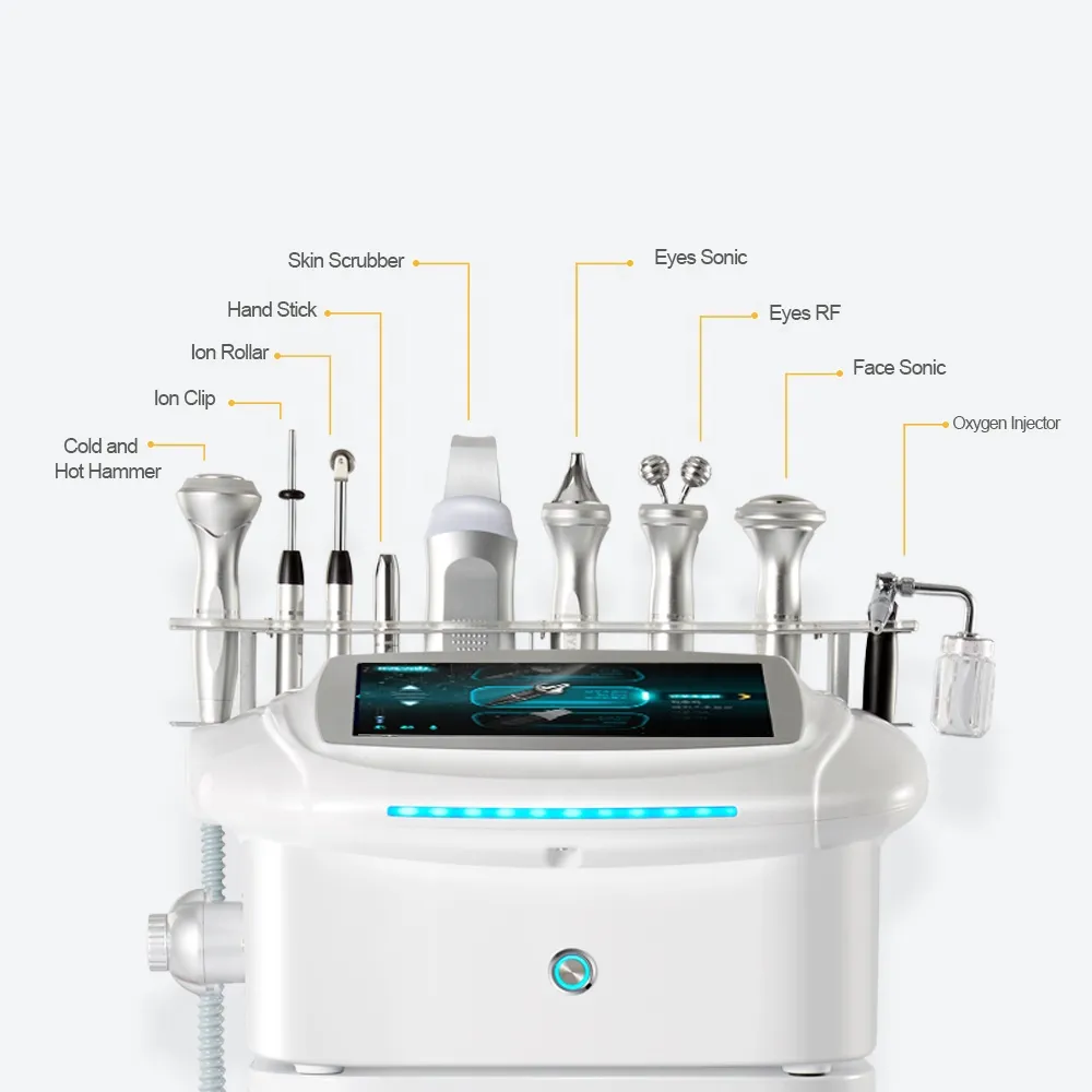 Multifunctionele schoonheidsapparatuur 10 in 1 Hydrafacial Reinigingsmachine Facial LED Therapie RF Heffen gezichtshydro gezichtsmachine