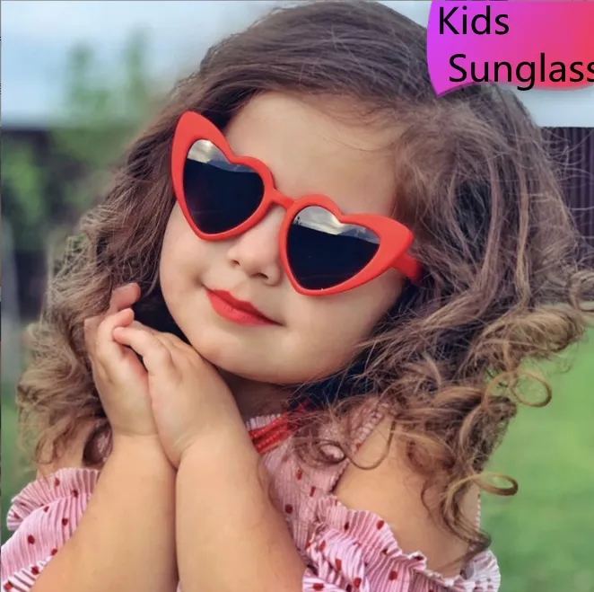 Großhandel Kinder Sonnenbrille Kinder Sonnenbrille LIEBE Herz Jungen Mädchen Brille Baby Flexible Sicherheitsrahmen Brillen