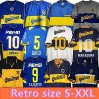 84 95 96 97 98 Boca Juniors Retro Soccer Jersey Maradona ROMAN Caniggia RIQUELME 1997 2002 PALERMO Football Shirts Maillot Camiseta de